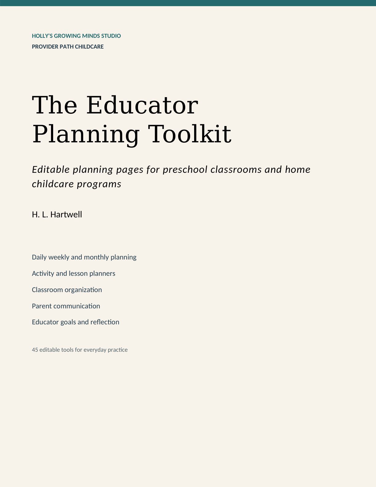 The Educator Planning Toolkit cover